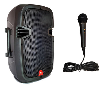 Parlante American Sound 8 Pulgadas Profesional+microfono Negro