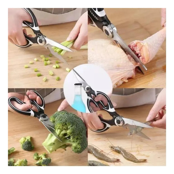 Tijeras Para Cocina Acero Inoxidable Chef Multifuncionales Negro