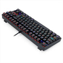 Teclado gamer Redragon Kumara K552 QWERTY español latinoamérica color negro con luz rainbow