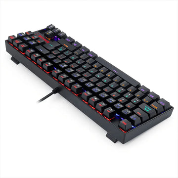 Teclado gamer Redragon Kumara K552 QWERTY español latinoamérica color negro con luz rainbow