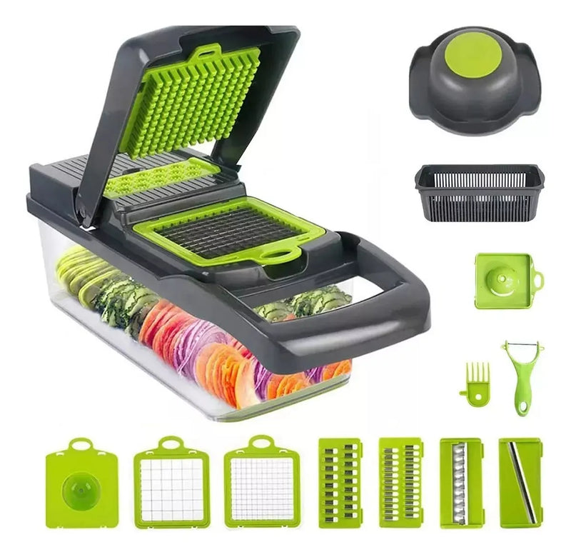 Rallador Picador Frutas Verduras Manual 16en1 Cocina Hogar