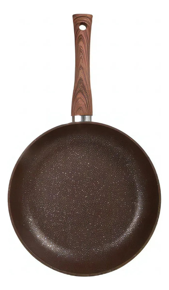 Sartén 24 Cm Bronce Free Home Antiadherente Tapa De Vidrio