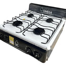 Estufa 4 Puestos Mesa Acero Inoxidable 2 Fogones Rapidos Gn Negro
