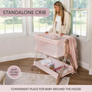 Cama De Noche Para Bebé Moisés Cuna Con Ajuste Y Ruedas Rosa