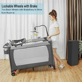 Cuna De Viaje 5 En 1 Con Cambiador Y Moisés, Gris