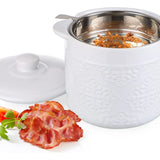 Bstkey Recipiente De Grasa De Tocino De Ceramica Con Colador
