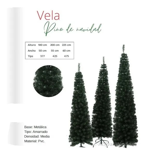 Árbol De Navidad, Pino Vela. De 2.25 Mtrs. Verde