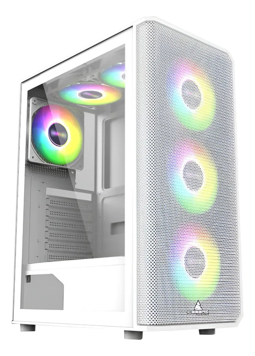 Gabinete Gamer Iceberg Flow E Blanca 4 Ventiladores Argb Blanco