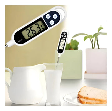 Termómetro culinario digital blanco para vino y comida