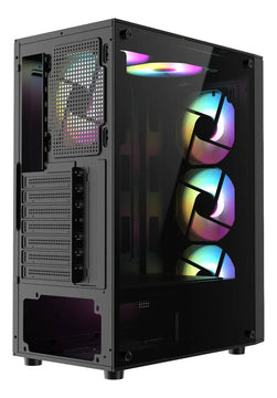 Chasis Gabinete Caja Gamer Iceberg Flow D Negro 4 Fan Argb