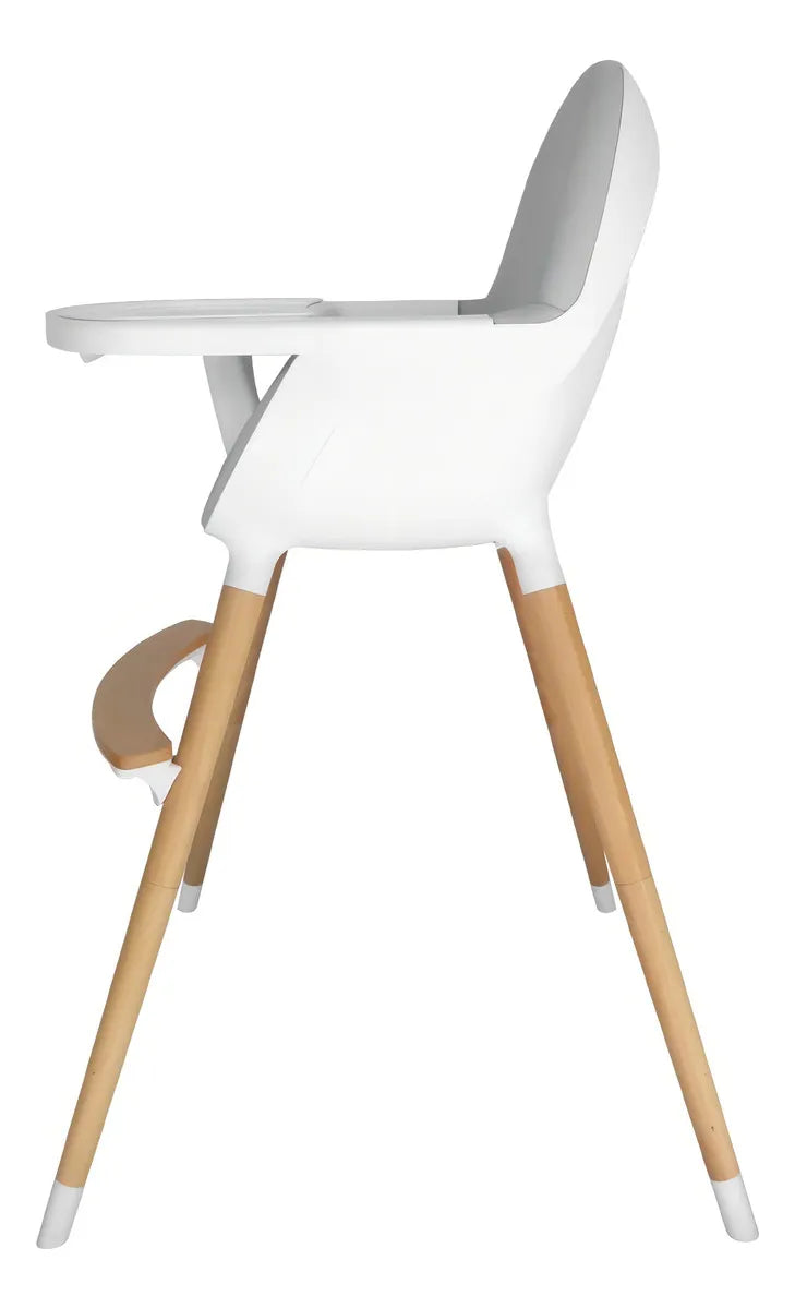Silla De Comer Carestino Neo Gris Claro Doble Bandeja 2 En 1