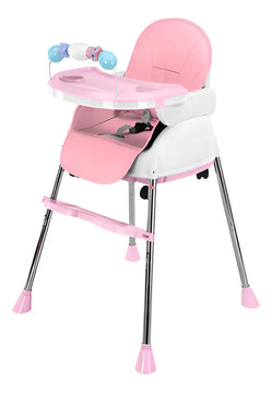 Silla Comedor Para Bebe 3 En 1 color Rosa SBEBE-1RS