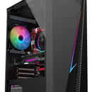Chasis Gabinete Caja Gamer Iceberg Flux Elite Argb 1 Fan Negro