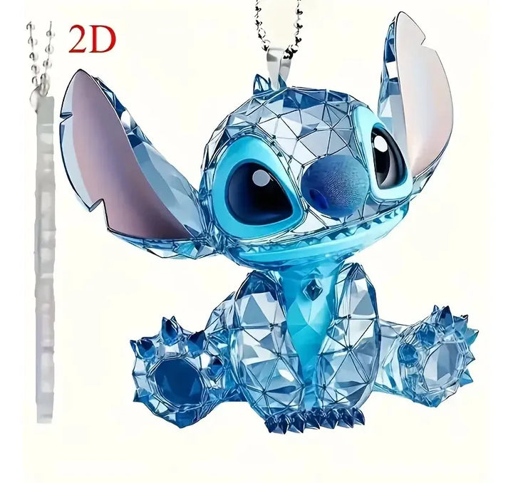 Llavero Stitch Lilo Acrílico Detalle Amistad Detalle Regalo Azul