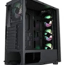 Caja Gabinete Iceberg Crystal G9 Atx X4 Ventiladores Rgb Negro