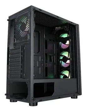 Caja Gabinete Iceberg Crystal G9 Atx X4 Ventiladores Rgb Negro