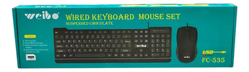 Combo Teclado Y Mouse Usb Alambrico Weibo Fc-535 Color del teclado Negro
