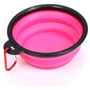 Plato De Goma Plegable Portátil De Mascotas Perro Y Gato Color Rosa