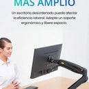 Soporte Ergonomico Monitor Grandes Pantallas Conector Usb Carbón Mate