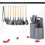 Set De Utensilios De Cocina Silicona Cuchillos Y Tabla 19pcs Aleatorio