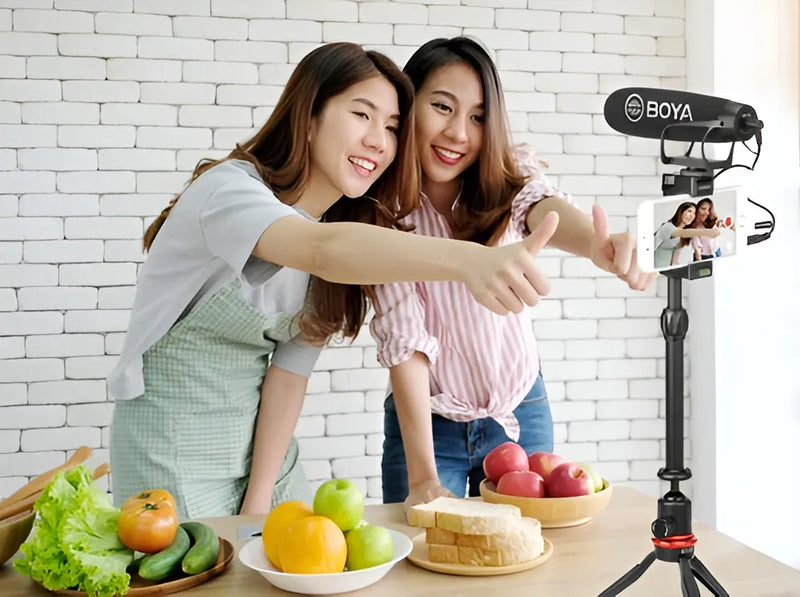 Micrófono Condensador Super Cardioide Boya BM2021 Tipo Shotgun Para Cámaras DSLR Videocámara Celular PC Alto Rendimiento De Sonido Micrófono Profesional Plug & Play Peso Ligero Super Compacto Práctico