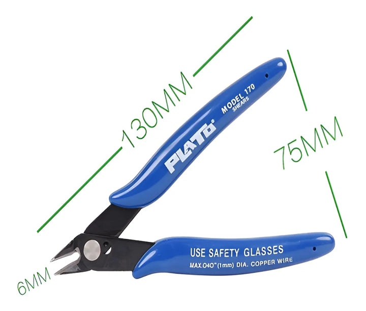 Alicates electrónicos de corte diagonal recto de precisión Plato 170