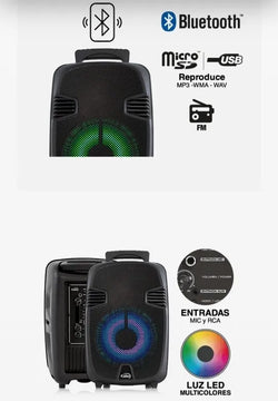 Parlante Kalley K-bsk8w Negro 8w Rms Bluetooth Nuevo Negro