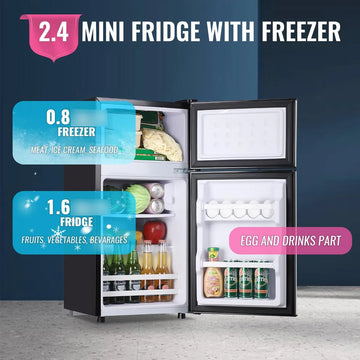 Mini Refrigerador Retro Doble Puerta Para Apartamento