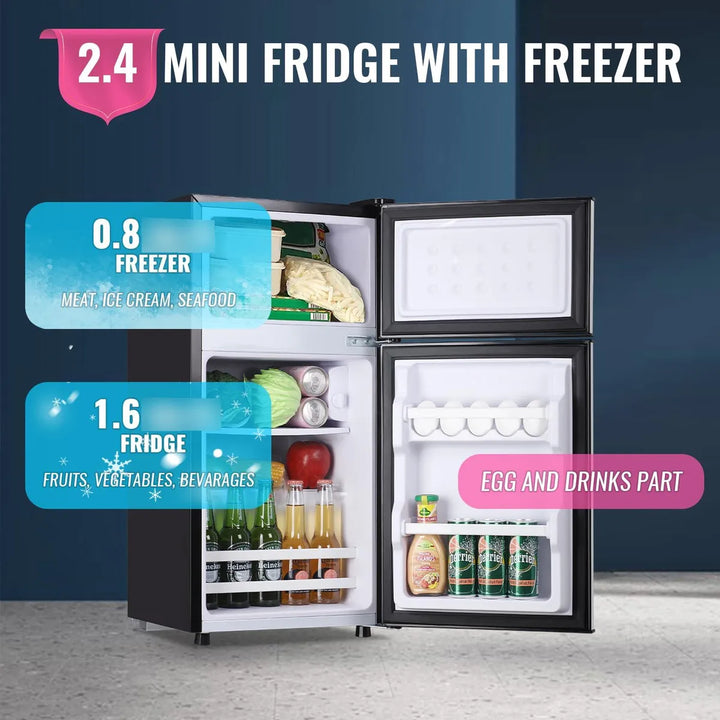 Mini Refrigerador Retro Doble Puerta Para Apartamento