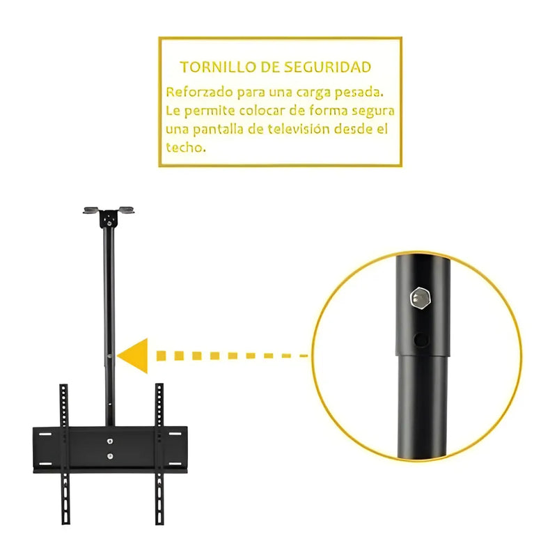 Soporte Para Tv De Techo O Pared Lcd Y Led De 32 - 72 80kg Color Negro
