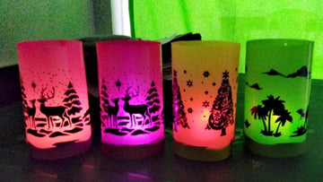Faroles Noche De Velitas Navideños!!!!con Led De Colores
