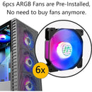 Musetex Mesh Atx Mid-tower Computer Gaming Case Con 6 Pcs × G05mn6-hw
