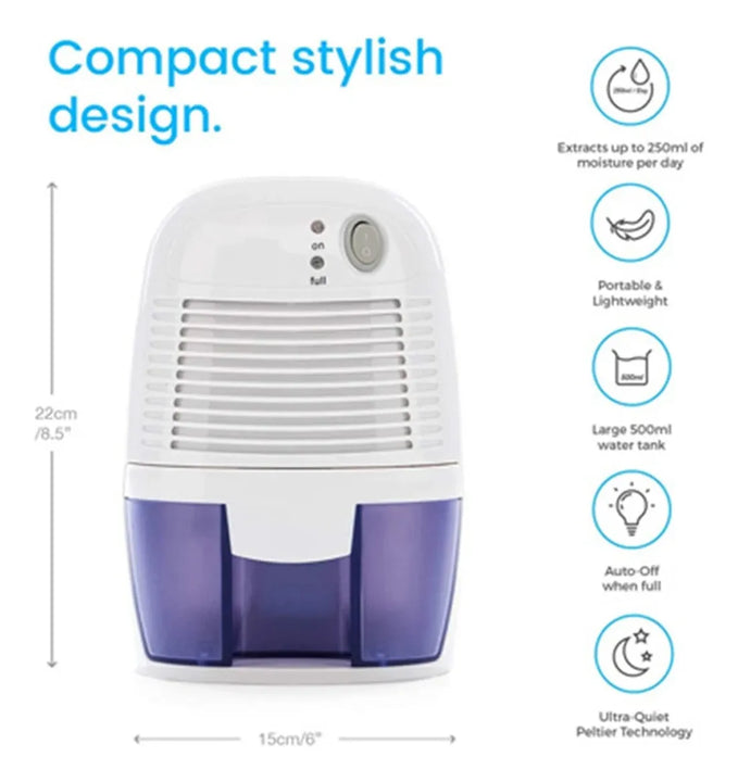 Deshumificador Electrico Absorbente De Humedad 500ml Blanco