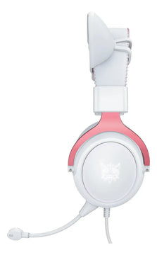 Audifonos Gamer Onikuma X10 Orejas Blancos Con Rosado Rgb Color Blanco