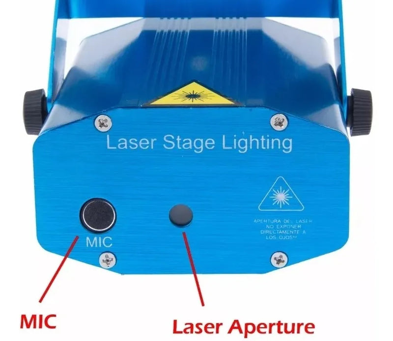 Proyector 6 Figuras Laser Verde Rojo Audioritmico Soporte Rojo/verde