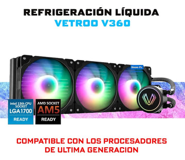 Enfriamiento Liquido Pc 360 Mm Argb Lga 1700 Am5 1200 Negro