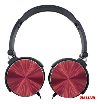 Audifonos Diadema Manos Libres Estereo Aiwa Aw X107r Rojo