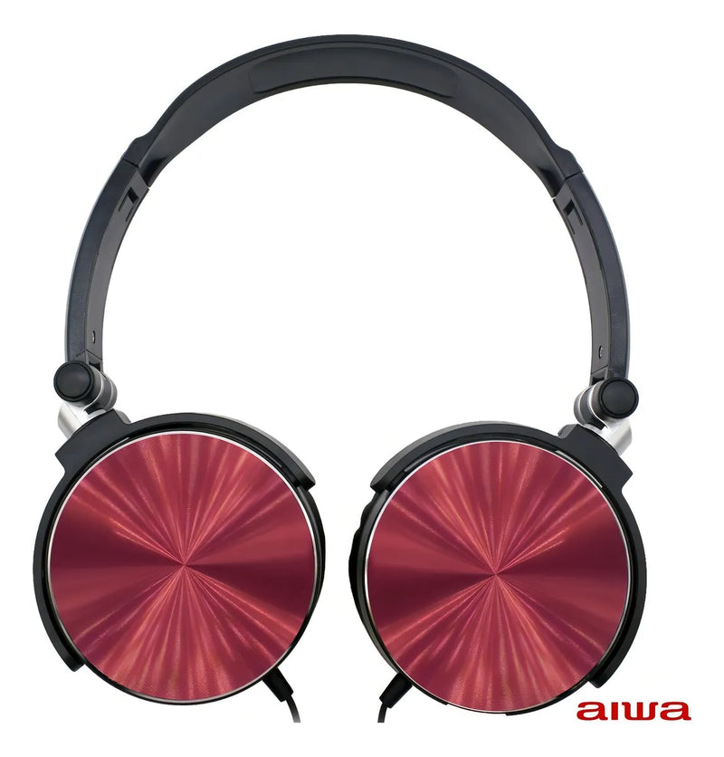 Audifonos Diadema Manos Libres Estereo Aiwa Aw X107r Rojo