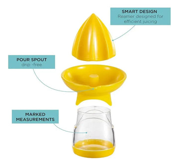 Exprimidor De Limones 2 En 1 Con Spray Boquilla Adaptable Amarillo