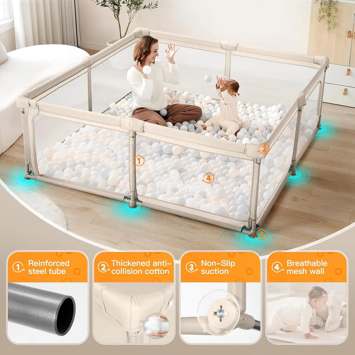 Parque Infantil Plegable Grande Y Seguro Para Bebés