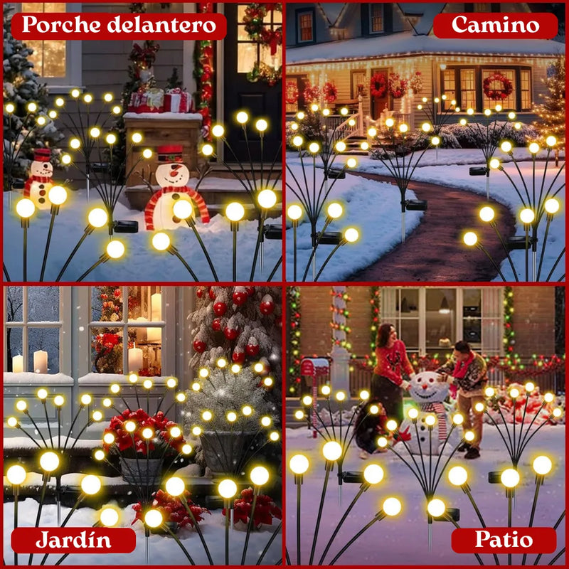 Luces Navidenas Solares Exterior Luces Luciérnagas Led 2pz Amarillo