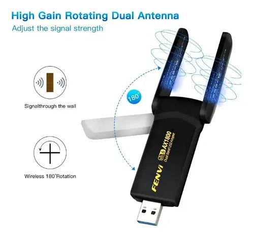 Adaptador Wifi 6 Fenvi Fu-ax1800 Doble Banda 2,4 Y 5ghz 1200