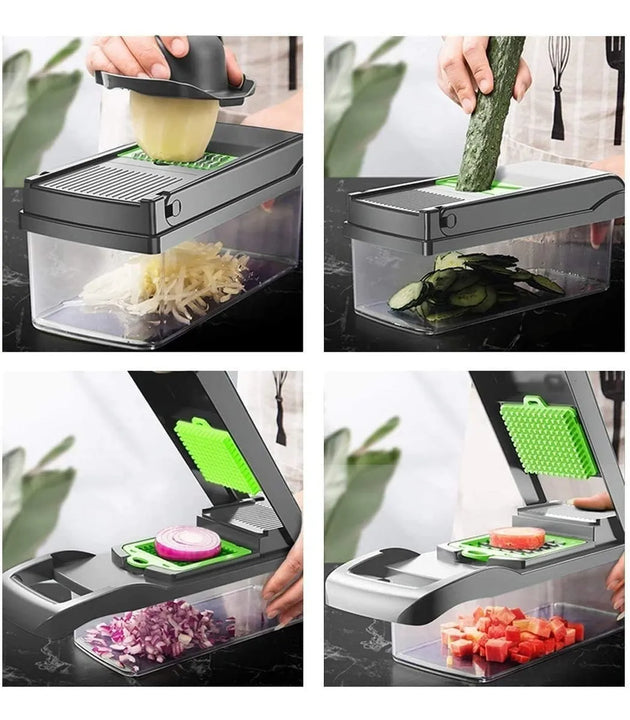 Mandolina Cocina Profesional Cortador Vegetales 14 Piezas Negro