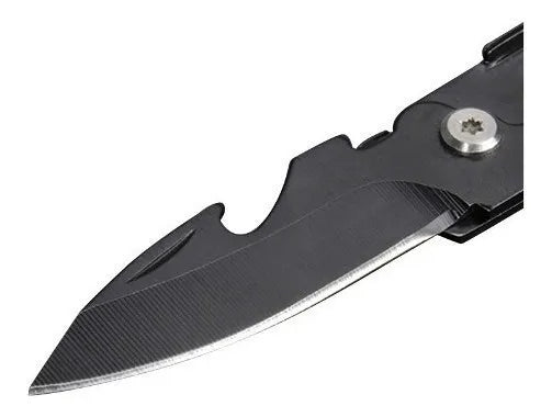 Navaja Supervivencia Cuchillo Táctica Camping Llavero Negro