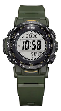 Reloj Hombre Casio Prw-35y-3bdr Pro Trek Correa Verde Bisel Verde Fondo Negro