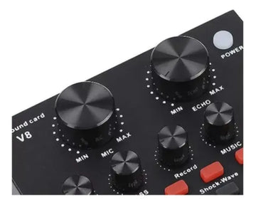 Tarjeta De Sonido V8 Para Pc Smartphone Efectos De Audio Negro