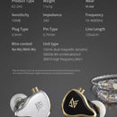 Audifonos Kz Zas Metal Alta Fidelidad sin microfono Cable De Lujo Color Negro
