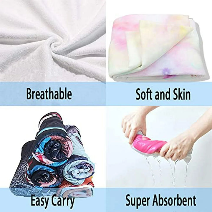 Toalla Con Capucha Para Playa Y Deportes Acuáticos, Microfib