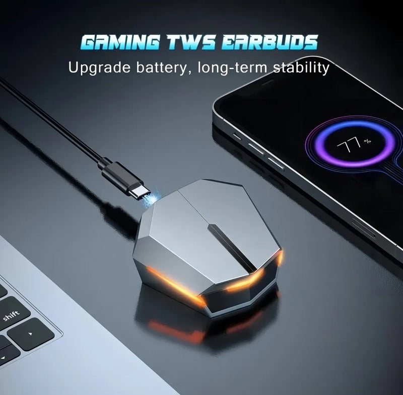 Audífonos Tws In-ear Gamer Inalámbricos Onikuma T32 Amarillo