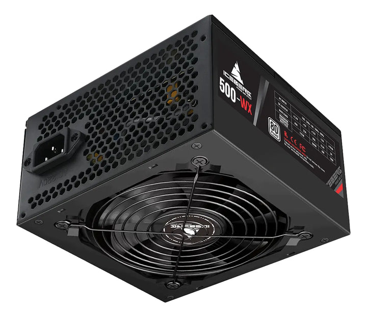 Fuente De Poder Gamer Iceberg 500-wx White 500w 80+ White Color Negro